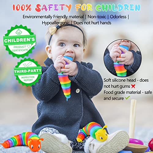 Cevioce Easter Basket Stuffers Gifts for Kids Boys Girls Cevioce Fidget Slug Toy Sensory Slug Fidget Toys for Kids Adults 3 PCS Autism Sensory Toys for Children Toddlers Toddler Toys 3 Year Old C - Image 5