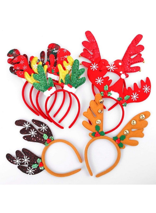 Aneco 9 Styles Christmas Reindeer Headband Antlers Headband Christmas Party Costume Head Boppers For Christmas Party Favor, 9 Pack - Image 4