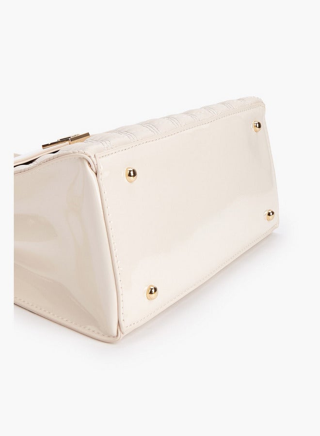 Flora Bella By Shoexpress Quilted Tote Bag with Detachable Strap and Zip Closure - Image 5