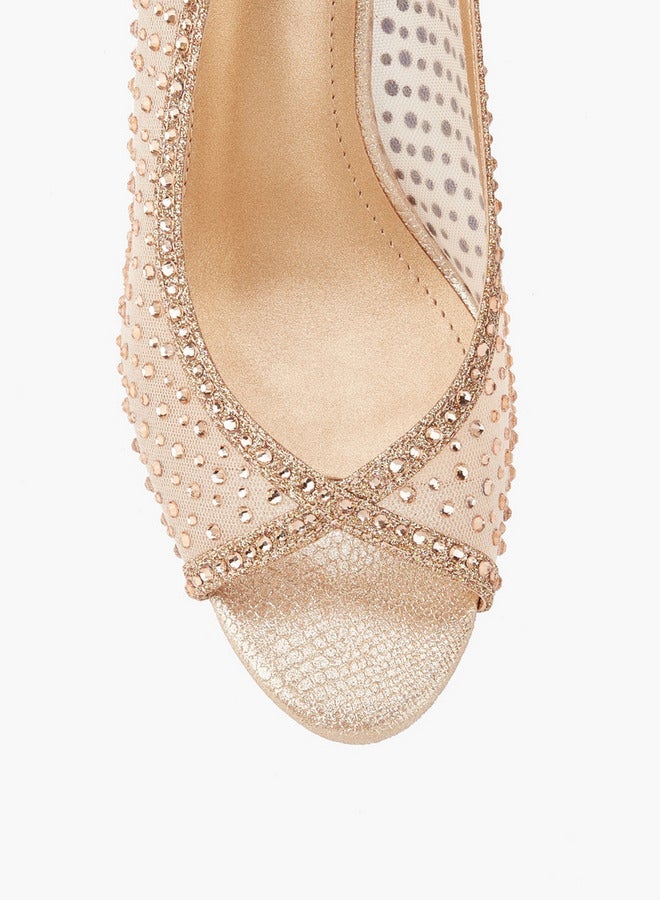 فلورا بيلا من شو إكسبرس صنادل بكعب ستيليتو وحزام خلفي مفتوح من الأمام مزينة - Image 4