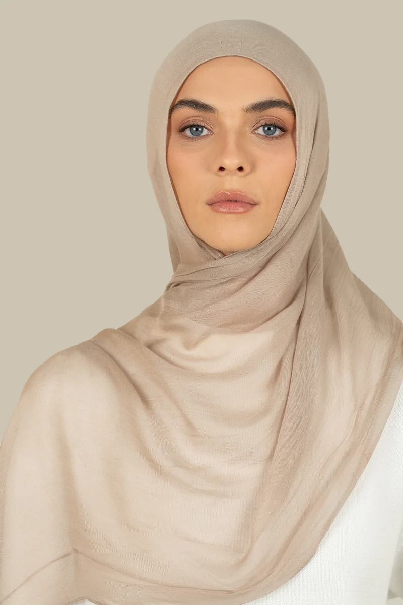 silqrose Warm Stone Fine Weave Modal Hijab