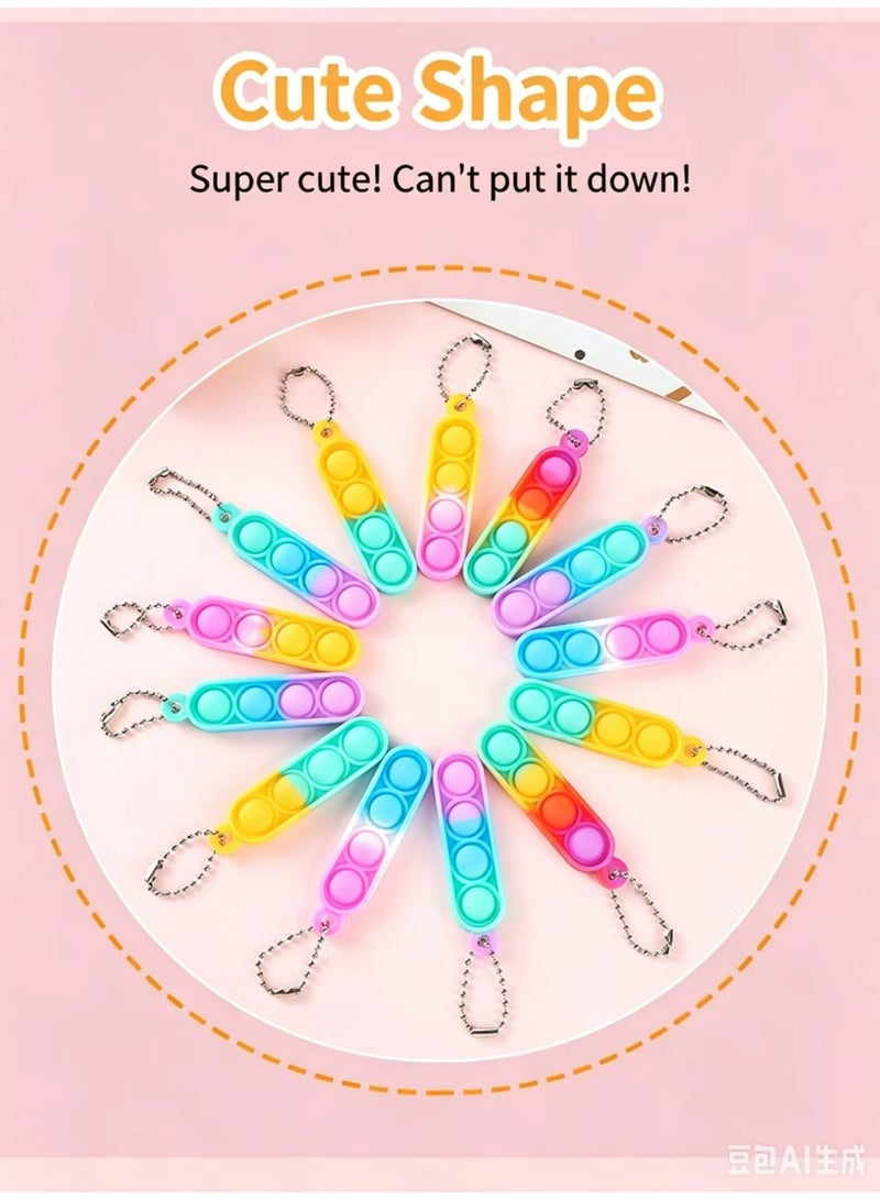 30 Pack Mini Pop Fidget Keychain, Kids Party Favors Fidget Toys Bulk, Its Birthday Party Favors for Kids 4+ Year Small Kid, Classroom Prizes Fidgets It Bubbles Poppers - Image 5