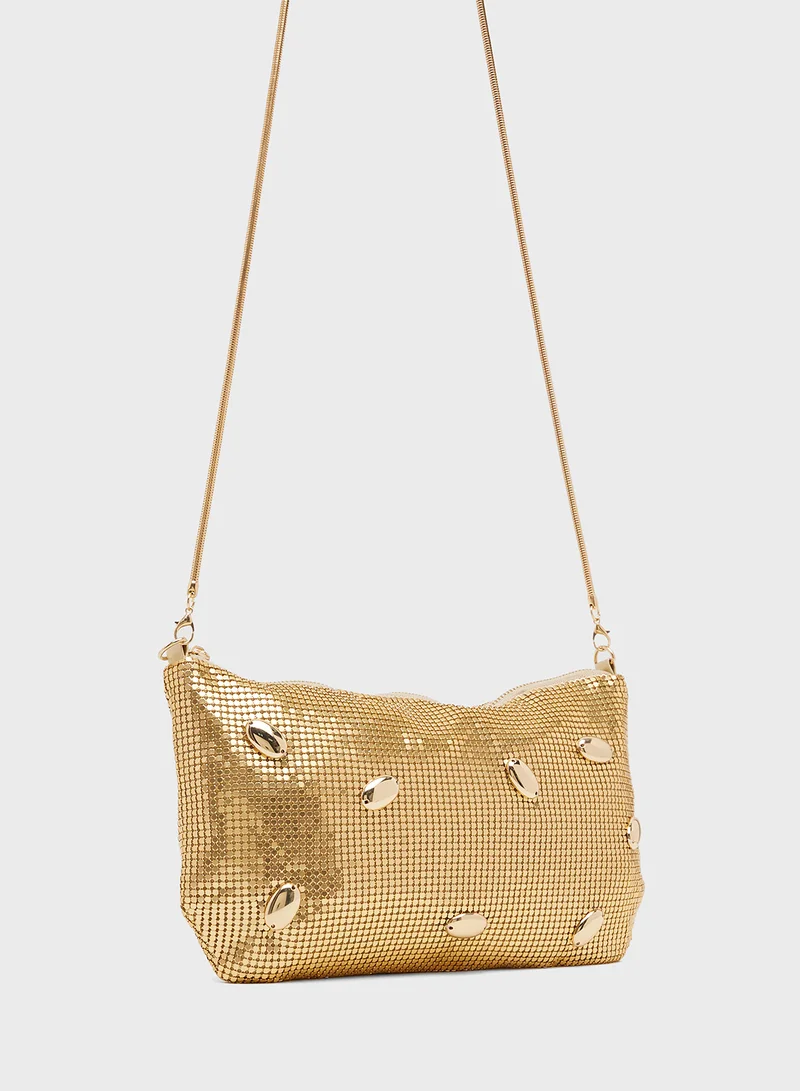 Ginger Gold Embellished Shoulder Bag