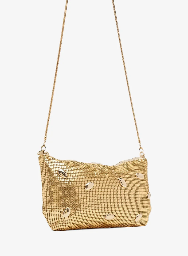 Ginger Gold Gold Embellished Shoulder Bag for Women | Best Price UAE