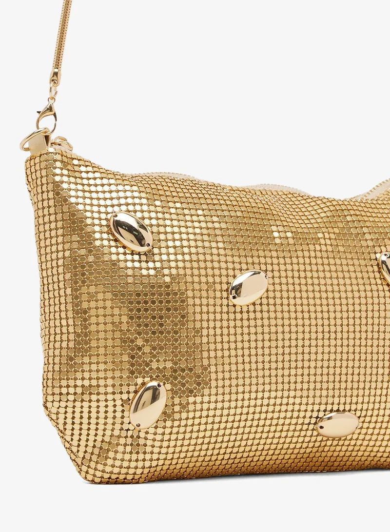 Ginger Gold Gold Embellished Shoulder Bag for Women | Best Price UAE