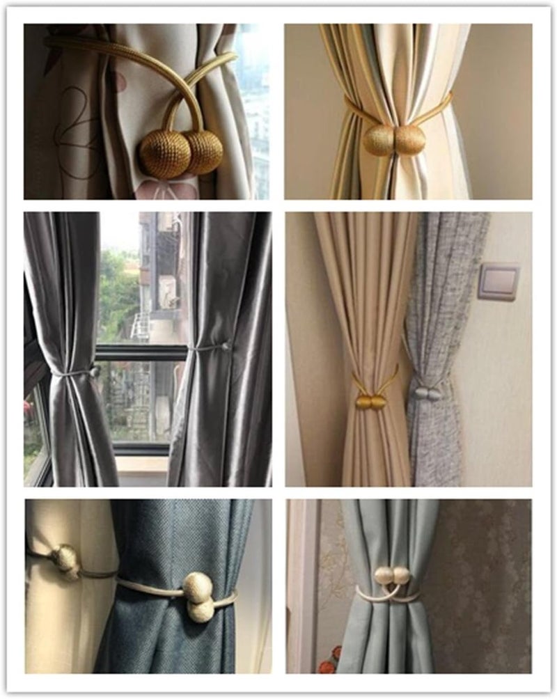 IHClink 2 Pieces Magnetic Curtain Tiebacks Curtain Clips Rope Holdbacks Curtain Weaving Holder Buckles For Home Office Decorative UK patent 6036254 (Grey) - Image 4