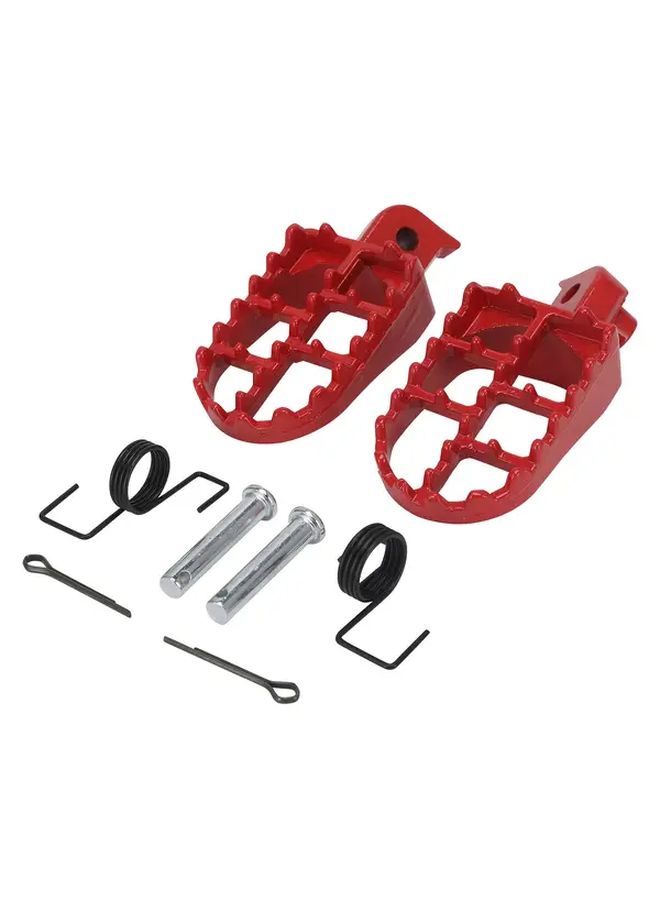 أقدام دواسات الألمنيوم للدراجات النارية تناسب ياماها PW50 PW80 TW200 زوج أحمر - Image 1