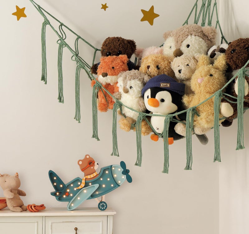 mirolam Stuffed Animal Hammock - Large Stuffed Animal Net Corner - Hanging Stuff Animal Storage Organizer For Plush Plushie Display Room Bedroom Boho Decor - Image 3