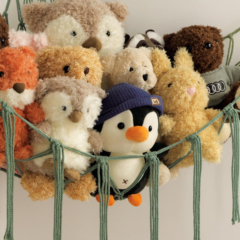 mirolam Stuffed Animal Hammock - Large Stuffed Animal Net Corner - Hanging Stuff Animal Storage Organizer For Plush Plushie Display Room Bedroom Boho Decor - Image 5