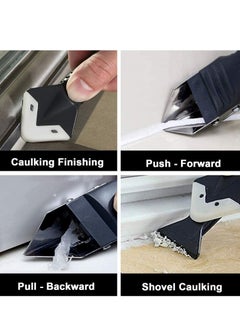 KASTWAVE Caulking Tool Kit, 3 in 1 Silicone Caulk Remover Glass Glue Angle Scraper for Kitchen Bathroom Window Sink Joint with 5 Replaceable Silicone Pads  - Image 2