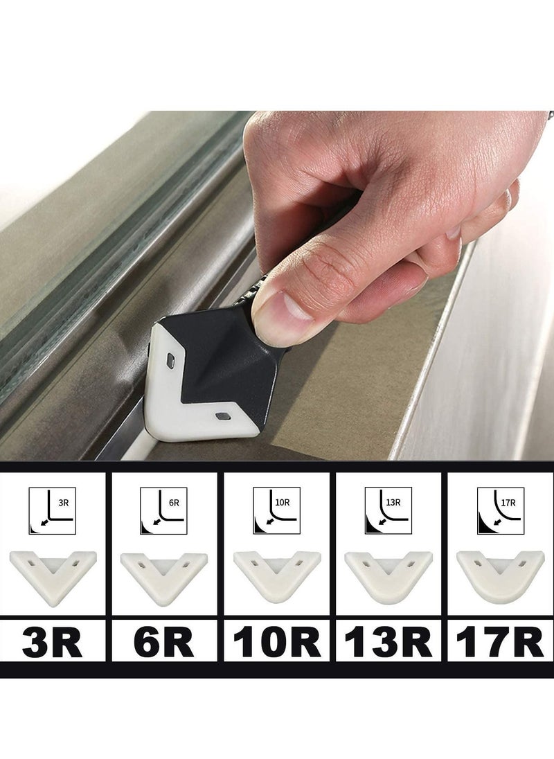 KASTWAVE - Caulking Tool Kit, 3 in 1 Silicone Caulk Remover Glass Glue Angle Scraper for Kitchen Bathroom Window Sink Joint with 5 Replaceable Silicone Pads - Image 1