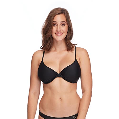 Body Glove Women's Smoothies Solo Solid Underwire Bikini Top Swimsuit, Black, E Cup - Image 1