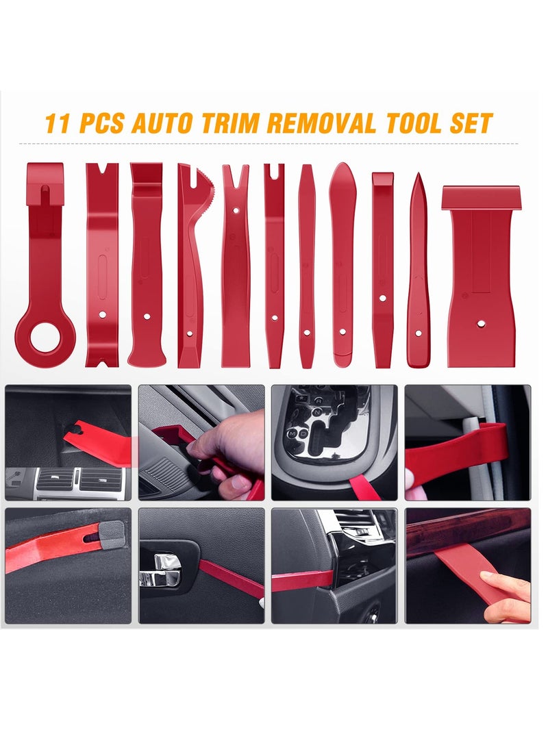 Excefore أداة إزالة الحواف 238 قطعة، مجموعة مشبك احتباس دبوس الدفع للسيارة، أداة إزالة الطرف السريع، مشابك كابلات لاصقة، مجموعة أدوات فتح لوحة السيارة، إزالة راديو السيارة، كماشة مشابك السيارة - Image 4