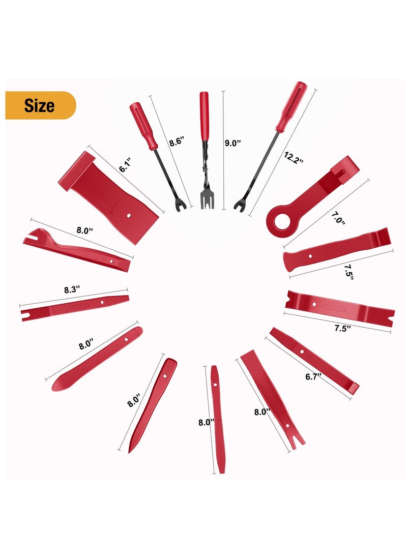 Excefore أداة إزالة الحواف 238 قطعة، مجموعة مشبك احتباس دبوس الدفع للسيارة، أداة إزالة الطرف السريع، مشابك كابلات لاصقة، مجموعة أدوات فتح لوحة السيارة، إزالة راديو السيارة، كماشة مشابك السيارة - Image 2
