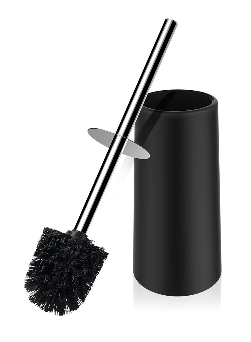 Arabest Toilet Brush and Holder, Toilet Bowl Brush with 304 Stainless Steel Long Handle, Hidden Toilet Brush with Durable Scrubbing Bristles for Bathroom Deep Cleaning (Black) - Image 1
