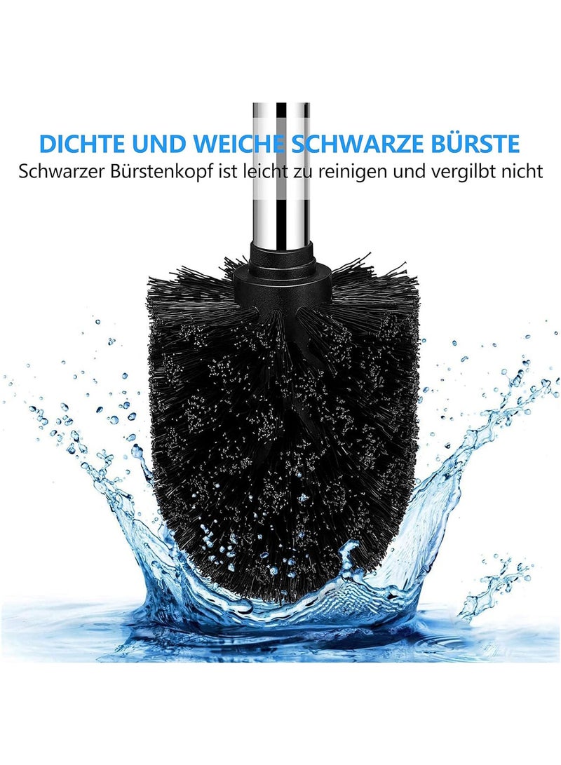 Arabest Toilet Brush and Holder, Toilet Bowl Brush with 304 Stainless Steel Long Handle, Hidden Toilet Brush with Durable Scrubbing Bristles for Bathroom Deep Cleaning (Black) - Image 3
