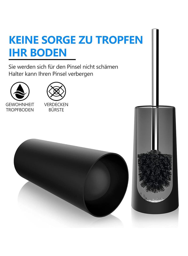 Arabest Toilet Brush and Holder, Toilet Bowl Brush with 304 Stainless Steel Long Handle, Hidden Toilet Brush with Durable Scrubbing Bristles for Bathroom Deep Cleaning (Black) - Image 4