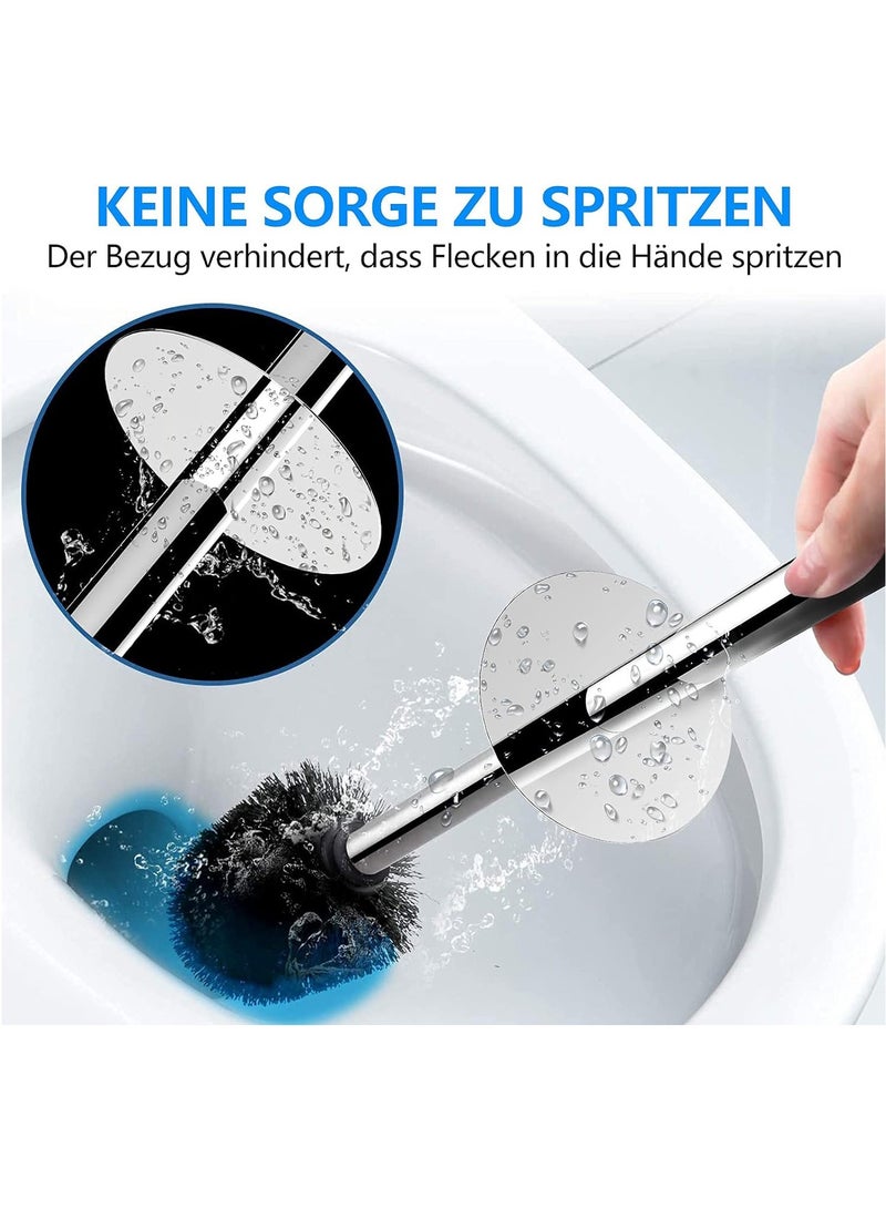 Arabest Toilet Brush and Holder, Toilet Bowl Brush with 304 Stainless Steel Long Handle, Hidden Toilet Brush with Durable Scrubbing Bristles for Bathroom Deep Cleaning (Black) - Image 2