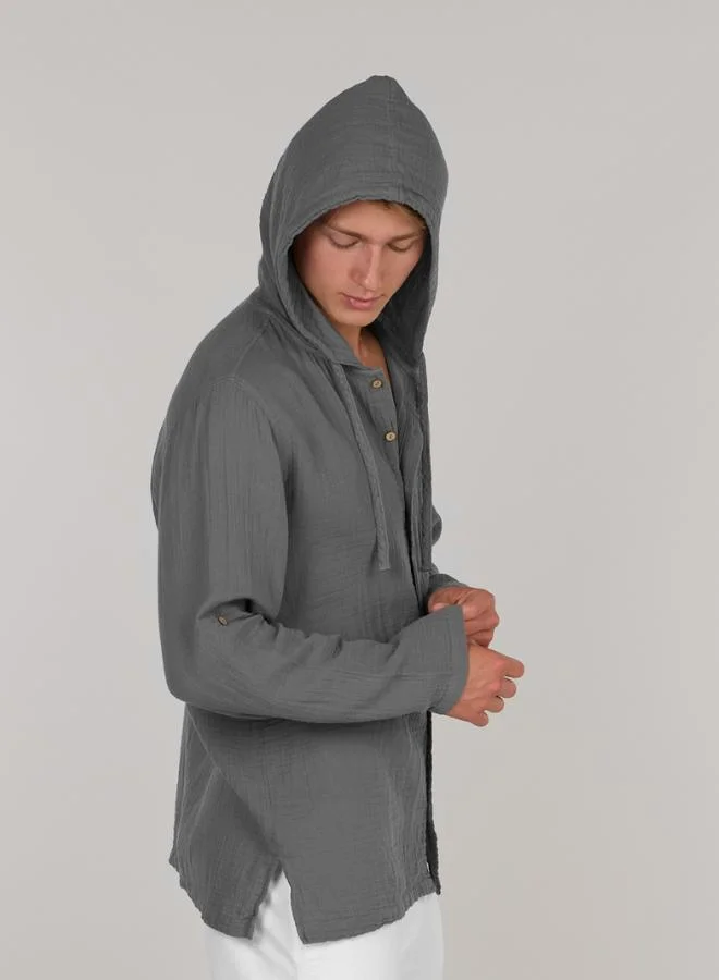 Just Nature Grey Resort Hoodie Shirt for Men | Best Price UAE