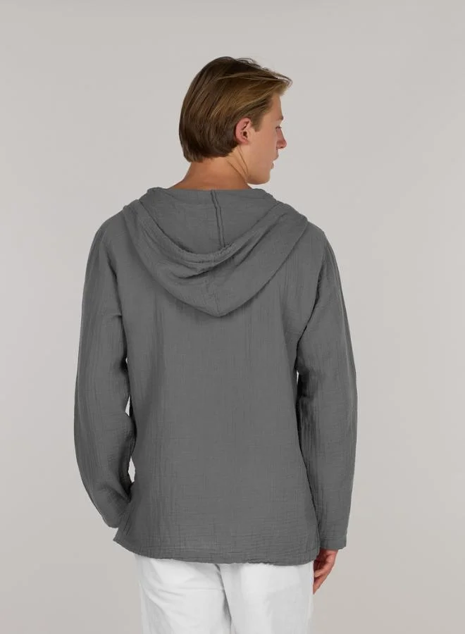 Just Nature Grey Resort Hoodie Shirt for Men | Best Price UAE