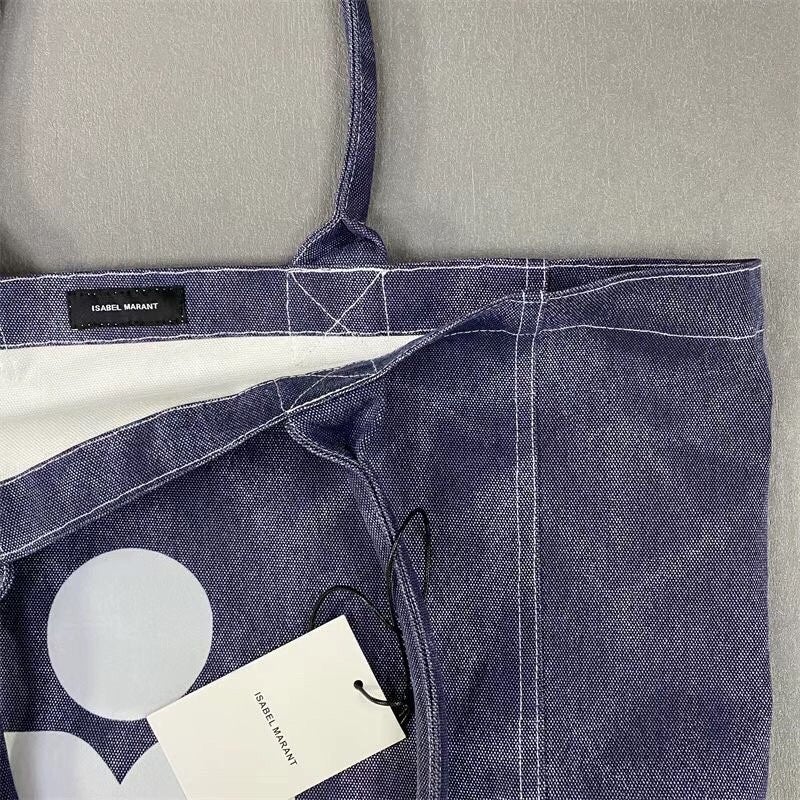 Japanese South Korea Casual Letter Printed Canvas Bag Shoulder Bag Women'S Large Capacity Tote Bag Denim Mummy Bag - Image 4