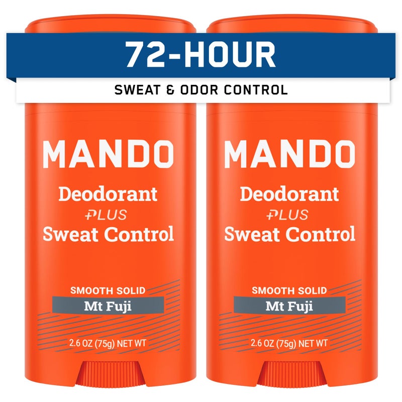 Mando Antiperspirant Deodorant Sweat and Odor Control for Men â€“ Extra Strength Smooth Solid Stick â€“ 72 Hour Performance â€“ Baking Soda Free, Skin Safe â€“ 2.6 oz â€“ Mt Fuji â€“ Pack of 2 - Image 1