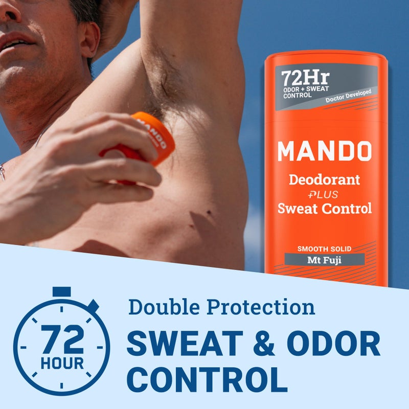 Mando Antiperspirant Deodorant Sweat and Odor Control for Men â€“ Extra Strength Smooth Solid Stick â€“ 72 Hour Performance â€“ Baking Soda Free, Skin Safe â€“ 2.6 oz â€“ Mt Fuji â€“ Pack of 2 - Image 2