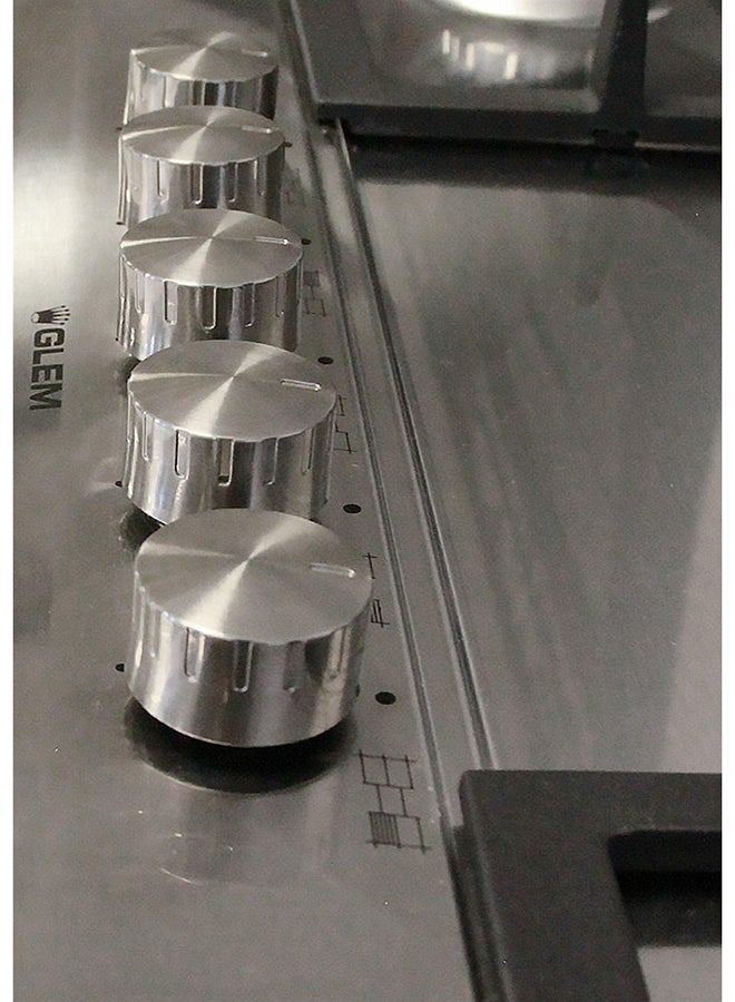 GLEMGAS Built-In Gas Hob 86CM 4 Burners 2 Electric Hobs Steel - Image 4