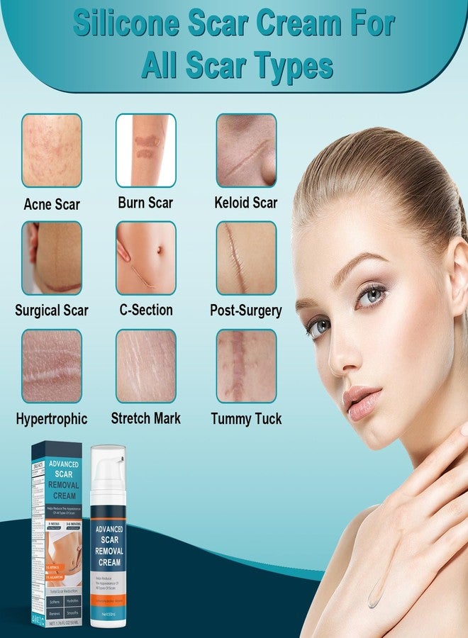 Scar Cream, Advanced Scar Gel for Old & New Scars, Professional Scar Removal Cream For Surgical Scars, Face, Body, Leg, Acne, Stitches, Burns, C-Section, Keloids, 1.76oz - Image 2