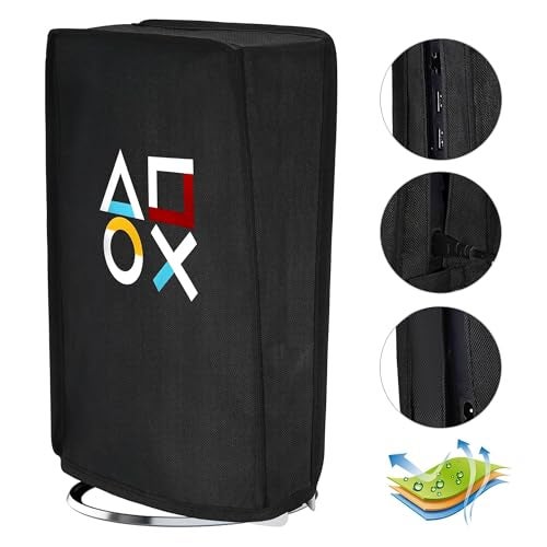 DARAHS Dust Cover for PlayStation 5 Slim Console Disc and Digital Edition Soft Lining Designed specifically for The PS5 Slim (Black Shape) - Image 2