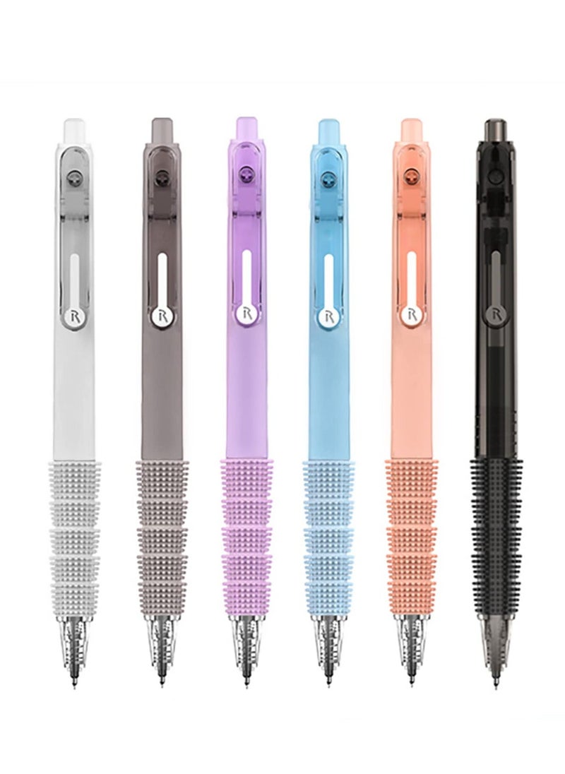 Y&D SYOSI 6 Pack Retractable Gel Ink Pens Fine Point 0.5mm Clicker Large Capacity Quick Drying Black Pen Comfort Grip for Writing, Color  - Image 1