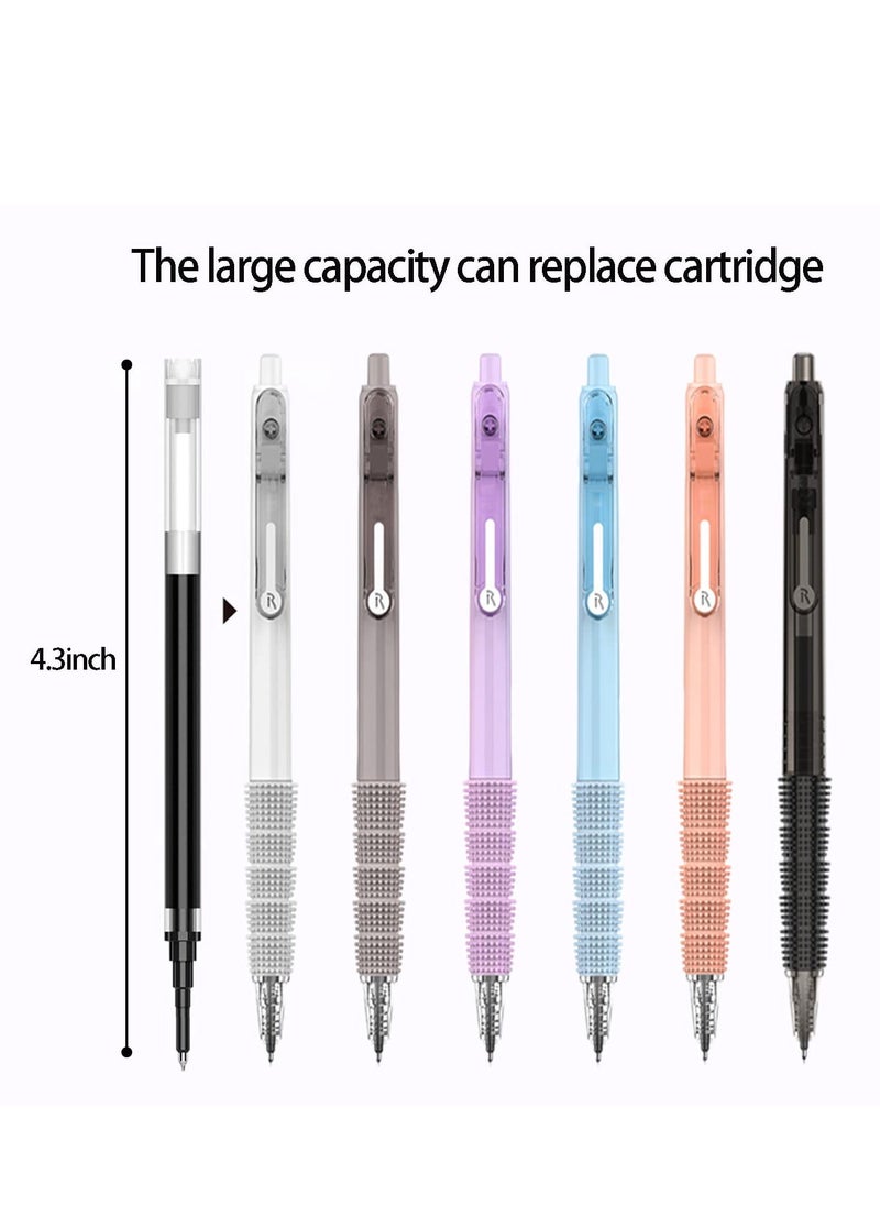 Y&D SYOSI 6 Pack Retractable Gel Ink Pens Fine Point 0.5mm Clicker Large Capacity Quick Drying Black Pen Comfort Grip for Writing, Color  - Image 3