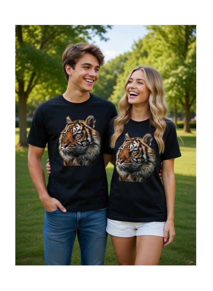 Dirty Lizard 1pc black t-shirt with animal print 100% cotton 9 - Image 1