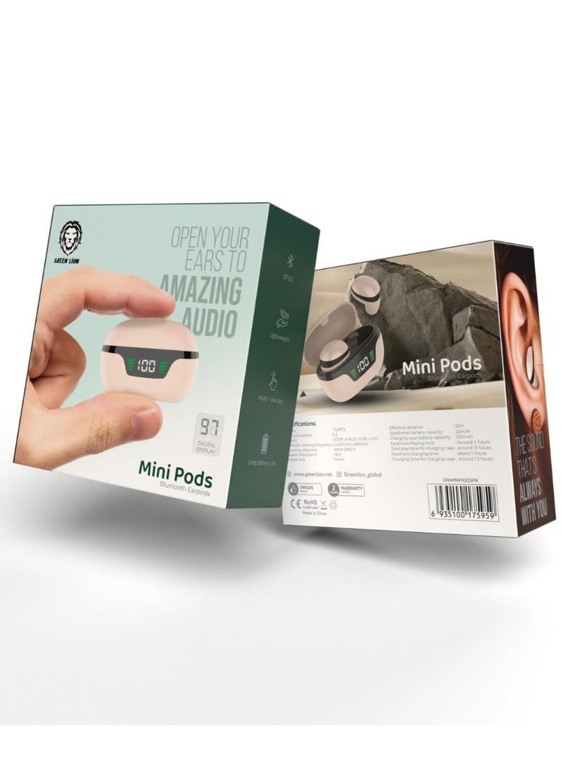 GREEN LION - Green Lion Mini Pods Bluetooth Earpods (GNMINIPODSPK) Pink - Image 1