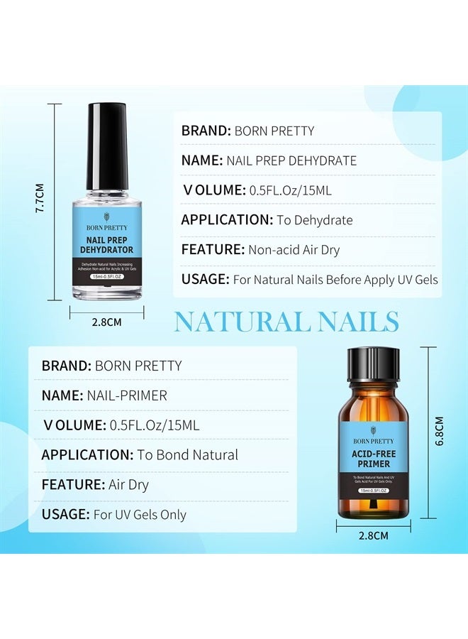 Born Pretty Natural Nail Prep Dehydrate and Bond Primer Acid-Free,15ml Dehydrator for Acrylic and Gel Nail Polish, Non Acid Primer for UV Gels Fast Dry Superior Bonding Agent Gift Box Set - Image 5