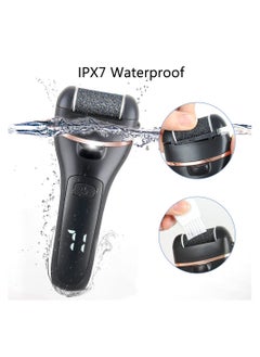 General Electric Feet Callus Remover, Professional 18 in 1 Foot File Pedicure Kit Tools, Rechargeable Dry Dead Skin Foot Scraper with 3 Roller Heads & 2-Speed Power for Feet Hands Heels Spa (Black)  - Image 3
