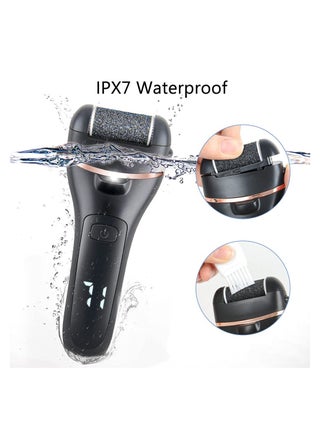 Electric Callus Remover for Feet, 18 in 1 Pedicure Kit, Rechargeable Foot File with 3 Roller Heads, 2-Speed Dead Skin Remover, LED Display, Waterproof, Home & Travel Spa (Black) - view 3