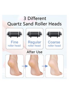 General Electric Feet Callus Remover, Professional 18 in 1 Foot File Pedicure Kit Tools, Rechargeable Dry Dead Skin Foot Scraper with 3 Roller Heads & 2-Speed Power for Feet Hands Heels Spa (Black)  - Image 4