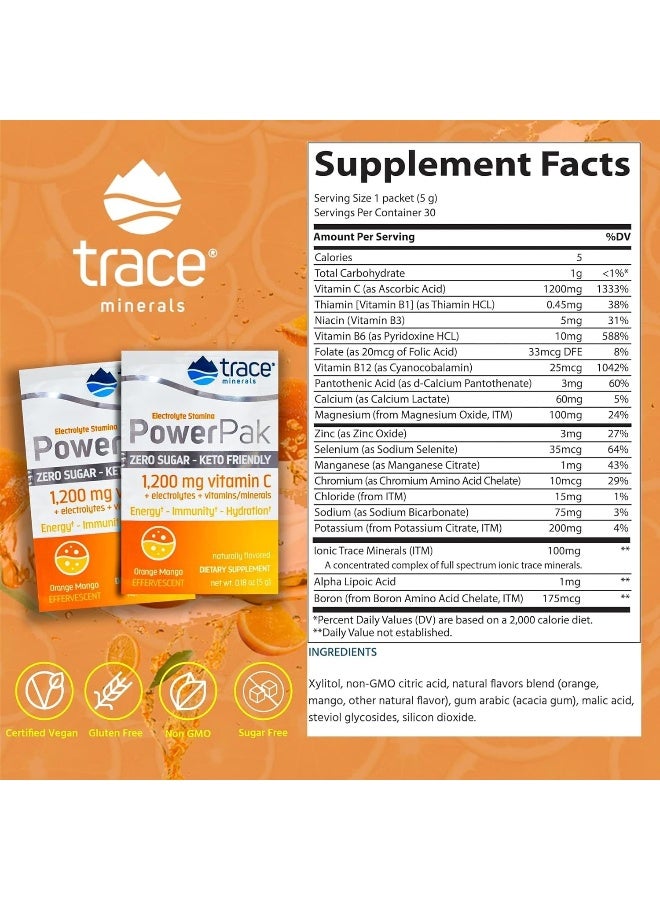 Trace Minerals Power Pak Orange Mango Drink Mix for Adults - Image 2