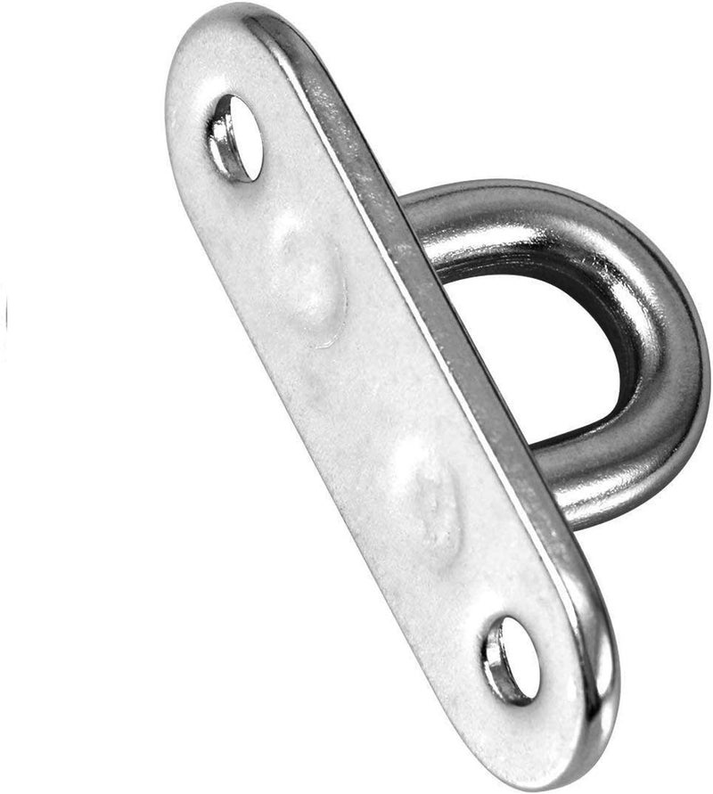 Hulless 4 Pcs 1.8 Inch 304 Stainless Steel Ceiling Hooks Pad Eyes Plate Marine Hardware Hooks with Screws - Image 2