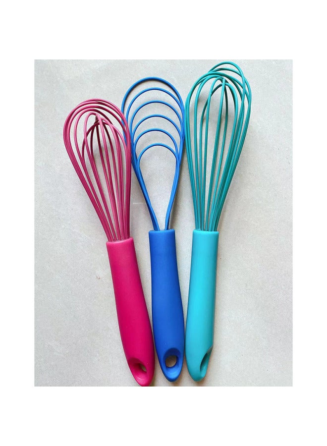 Direct Silicone Multi-line Egg Mixer Plastic Handle Egg Beater-Colour:Rose Red - Image 2