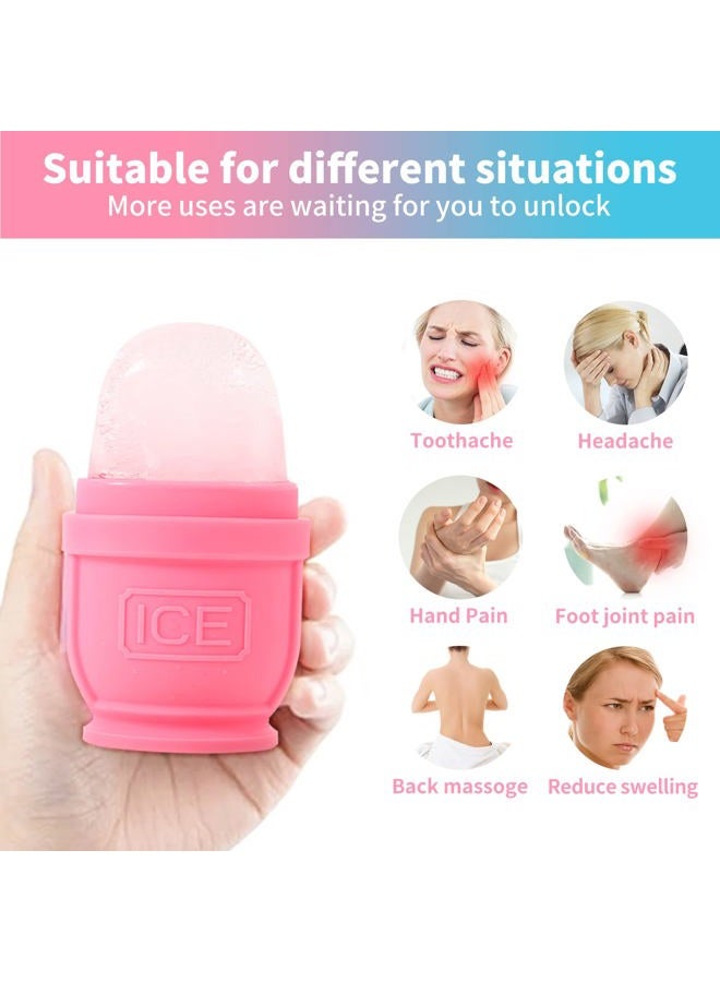 BFASU 2 Packs Face and Body Ice Roller, Silicone Ice Cube for Puffiness, Pain Relief, Cold Therapy Ice Cup Molds Massage Tool - Image 3