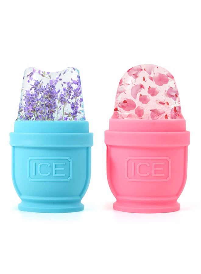 BFASU 2 Packs Face and Body Ice Roller, Silicone Ice Cube for Puffiness, Pain Relief, Cold Therapy Ice Cup Molds Massage Tool - Image 1