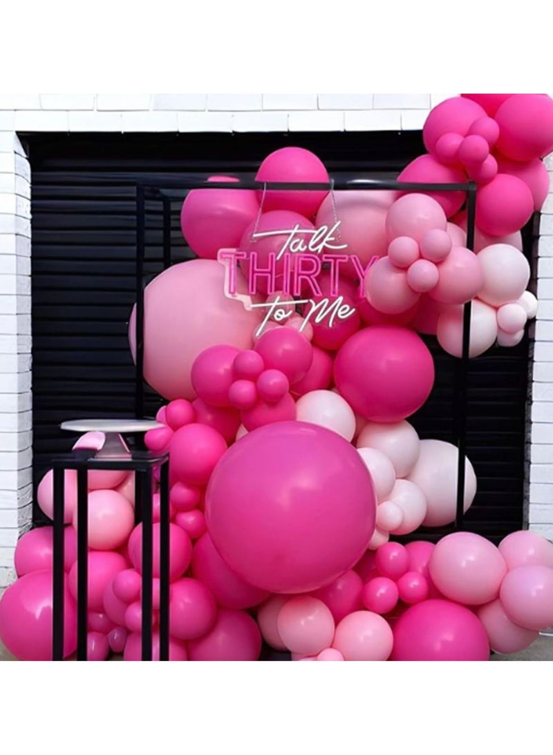 120pcs Hot Pink Balloon Arch Kit, 18 12 10 5 inch Hot Pink Latex Balloons Different Sizes Hot Pink Balloon Garland for Engagement Bridal Bachelorette Tropical Birthday Party Decorations - Image 4
