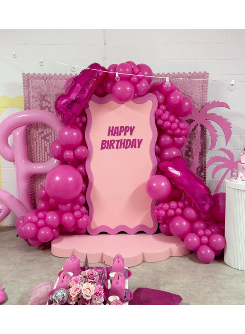 120pcs Hot Pink Balloon Arch Kit, 18 12 10 5 inch Hot Pink Latex Balloons Different Sizes Hot Pink Balloon Garland for Engagement Bridal Bachelorette Tropical Birthday Party Decorations - Image 5