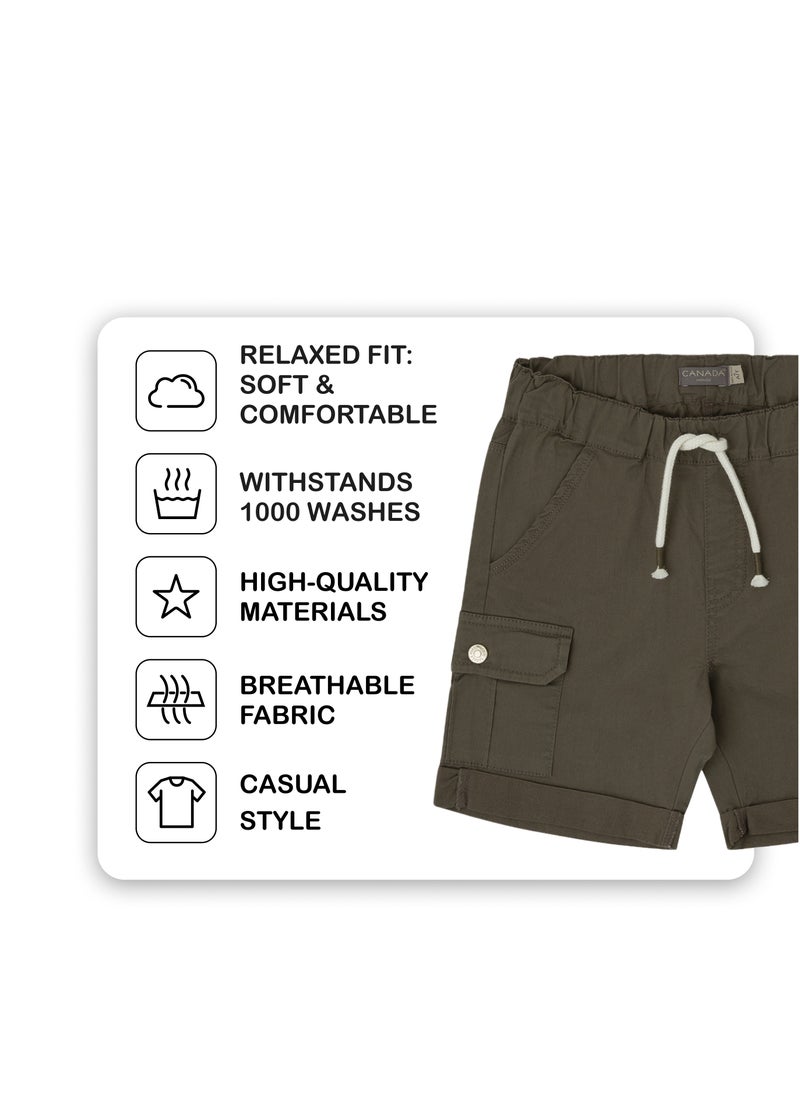 CANADA HOUSE Summer Comfort Khaki Cotton Shorts For Boys  - Image 3