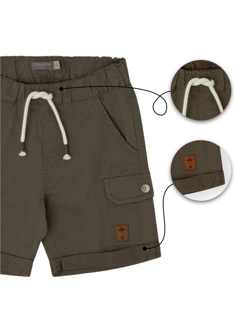 CANADA HOUSE Summer Comfort Khaki Cotton Shorts For Boys  - Image 4