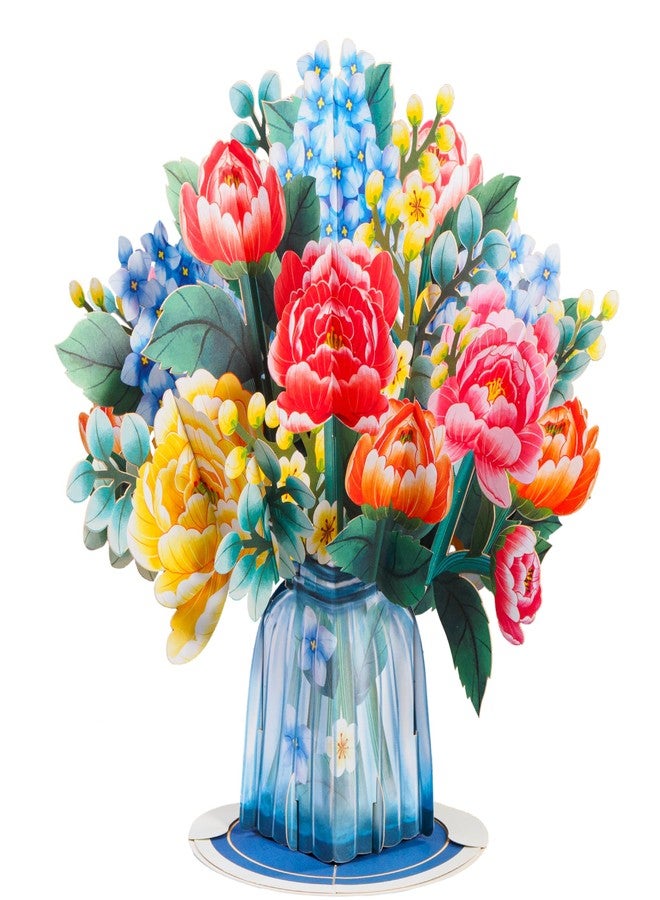 Paper Love HugePop Flower Bouquet, Winter Wonderland 3D Pop Up Card, with Detachable Paper Flowers - Jumbo 10"x14" Card - Image 1