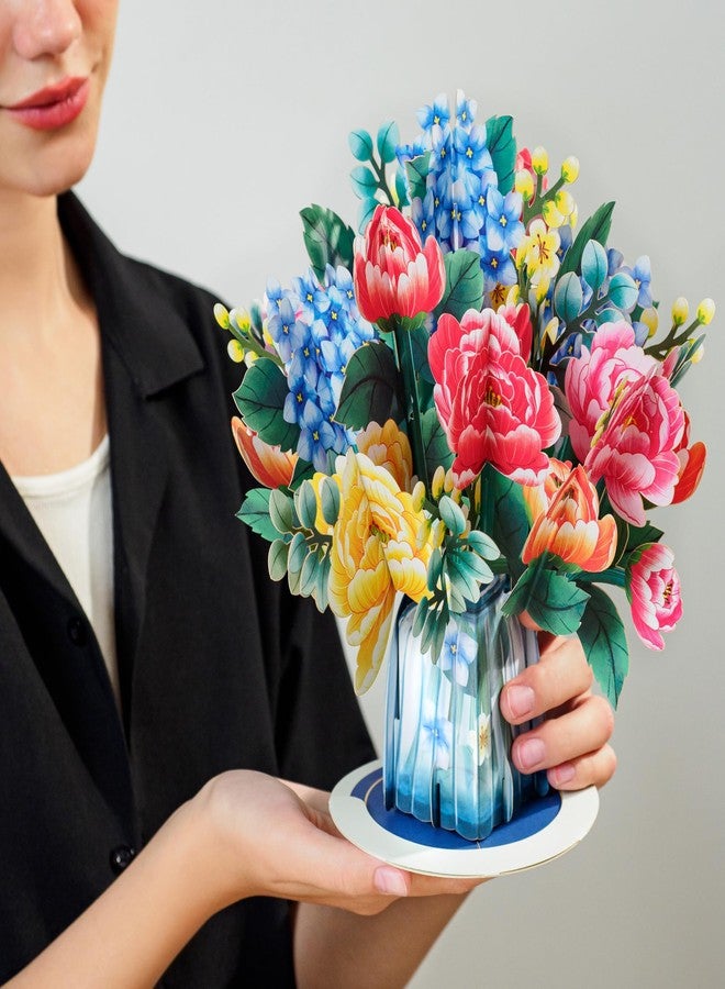 Paper Love HugePop Flower Bouquet, Winter Wonderland 3D Pop Up Card, with Detachable Paper Flowers - Jumbo 10"x14" Card - Image 5