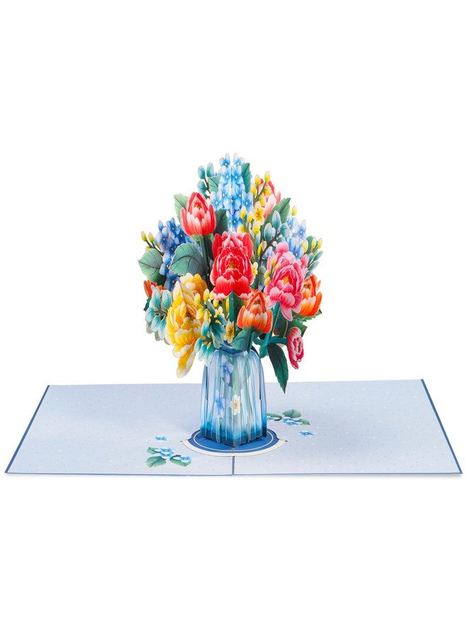 Paper Love HugePop Flower Bouquet, Winter Wonderland 3D Pop Up Card, with Detachable Paper Flowers - Jumbo 10"x14" Card - Image 4